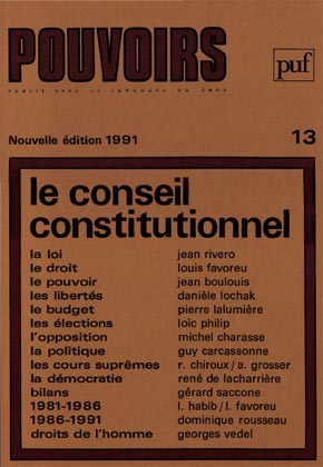 Couverture du numéro Le Conseil constitutionnel