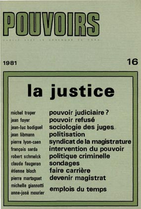 Couverture du numéro La justice