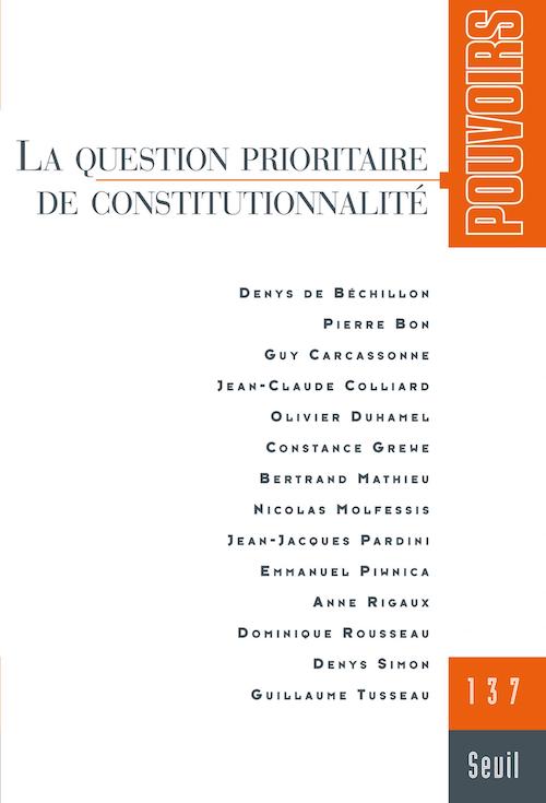 Couverture du numéro La Question prioritaire de constitutionnalité