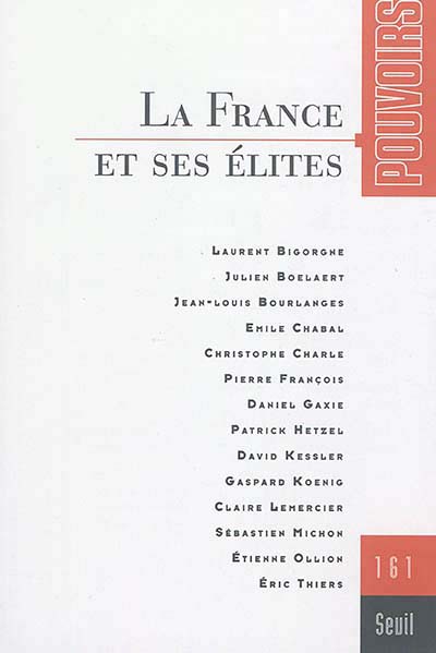 Couverture du numéro La France et ses élites