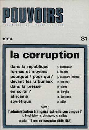 Couverture du numéro La corruption