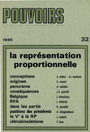 Couverture du numéro La représentation proportionnelle