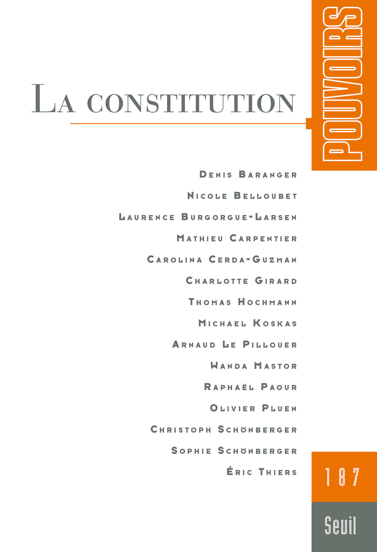Couverture du numéro La constitution
