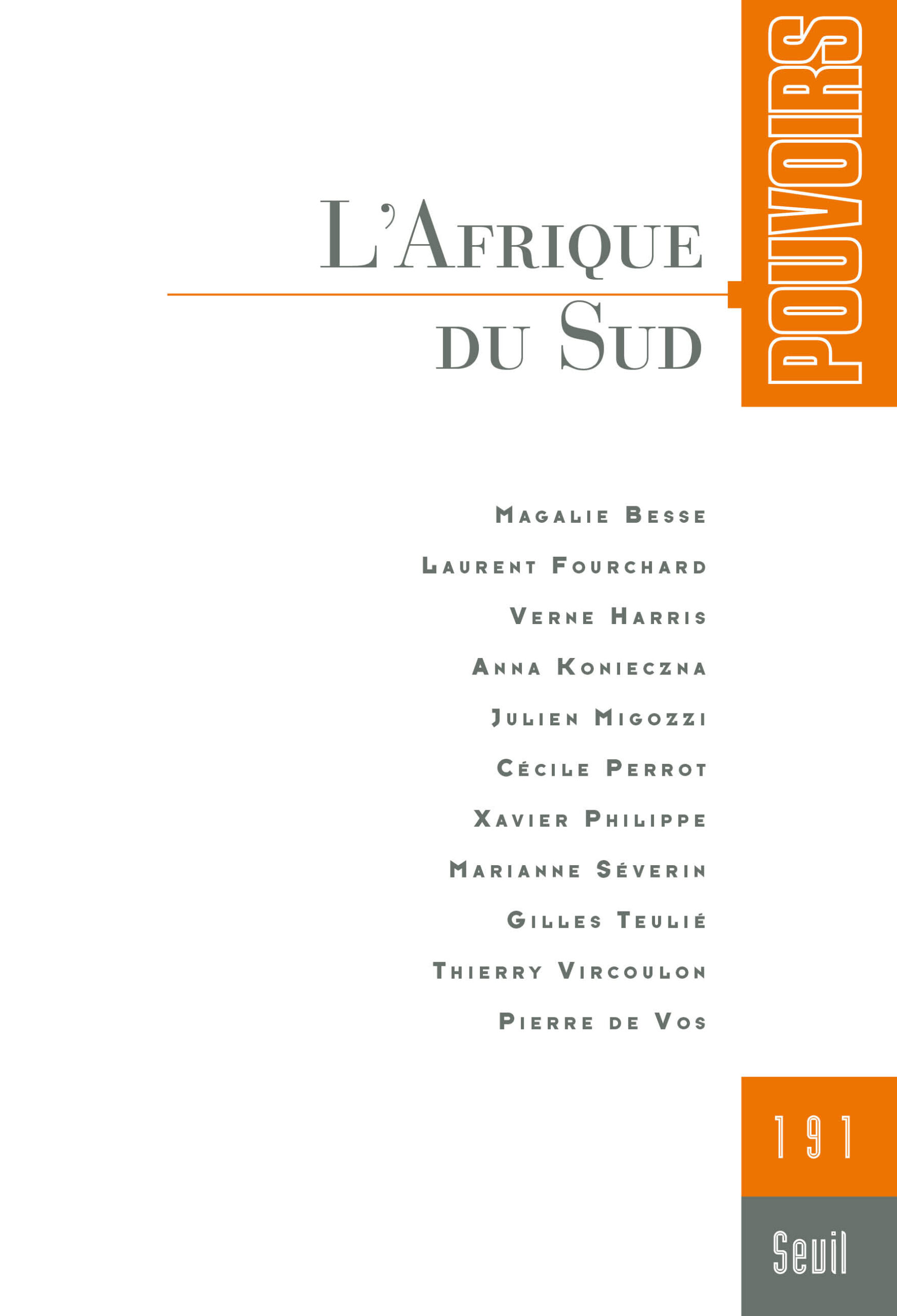 Couverture du numéro L'Afrique du Sud