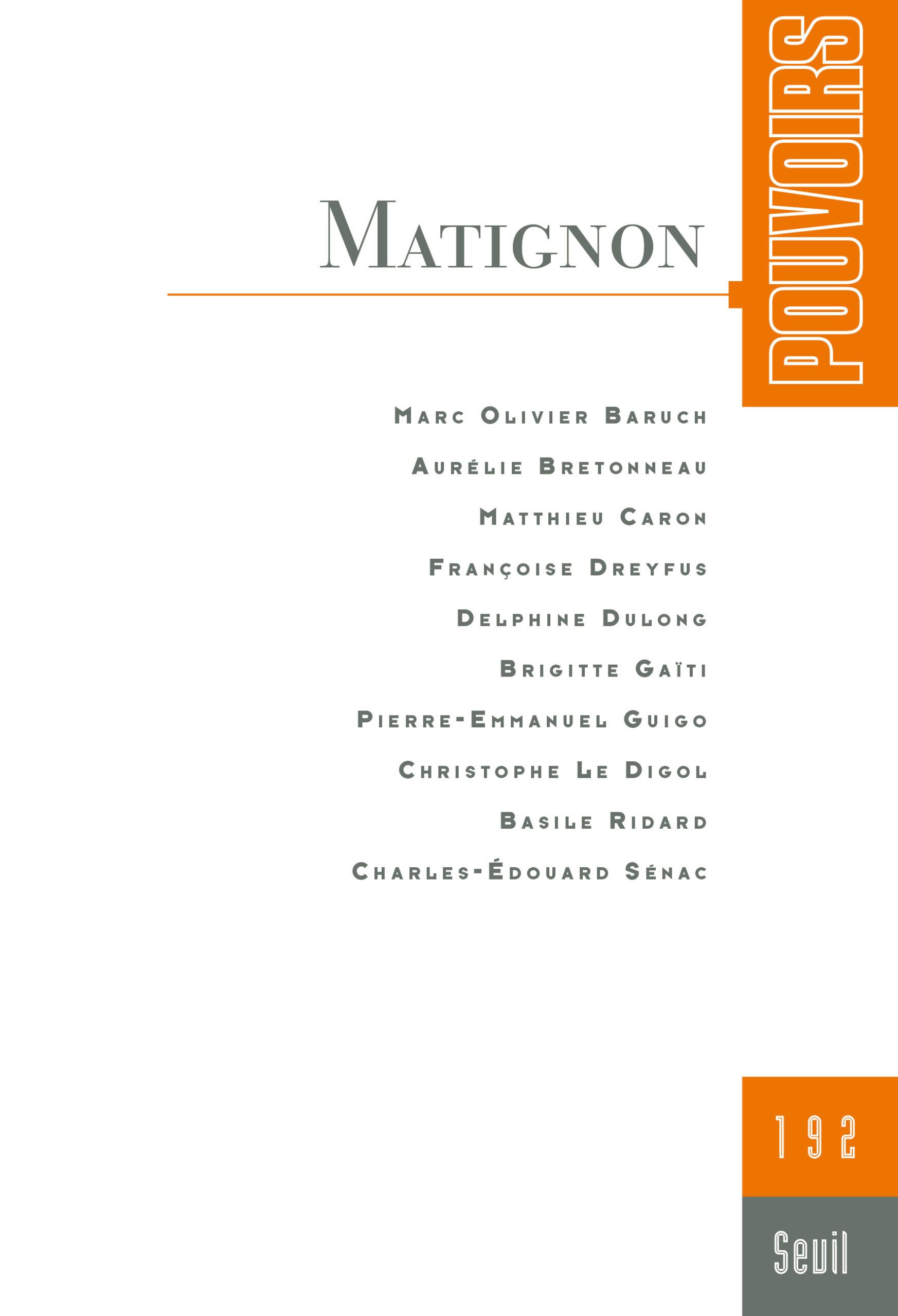 Couverture du numéro Matignon