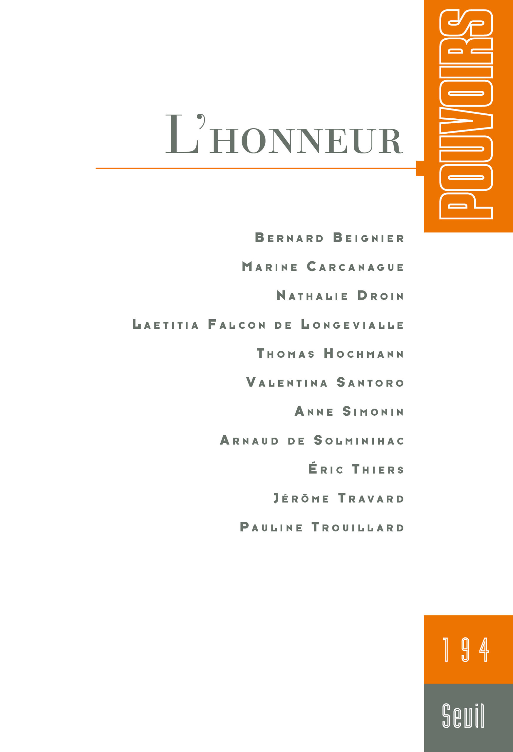 Couverture du numéro L'honneur